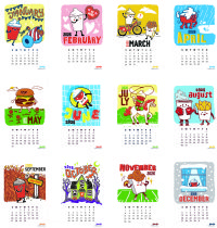 Illustrated Desktop Calendar