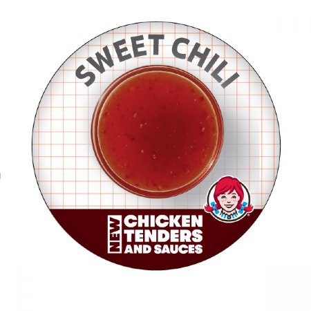 Set of 6 Chicken Tenders Sauce 1 1/4" Buttons